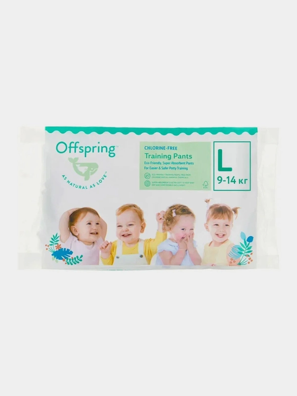 Трусики-подгузники Offspring, Travel pack, L, 9-14 кг, 3 штуки, 3 расцветки