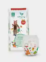 Трусики-подгузники Offspring, расцветка "Новый год", L, 9-14 кг, 36 штук