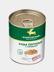 Каша перловая с говядиной Бобровский, 340 грамм