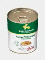 Каша перловая с говядиной Бобровский, 340 грамм