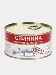 Свинина тушеная высший сорт Бобровский, 325 грамм