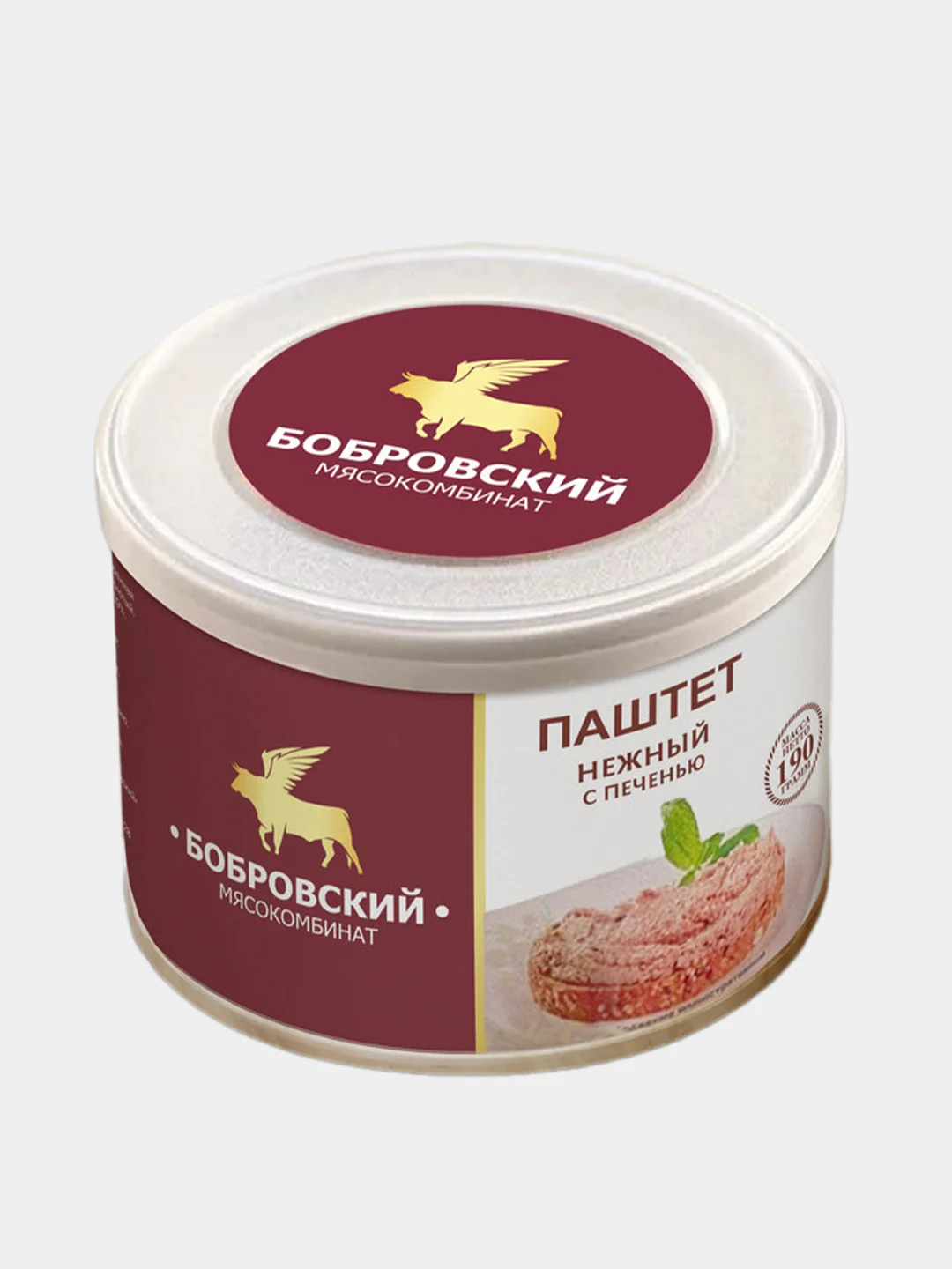 Паштет нежный с печенью Бобровский, 190 грамм