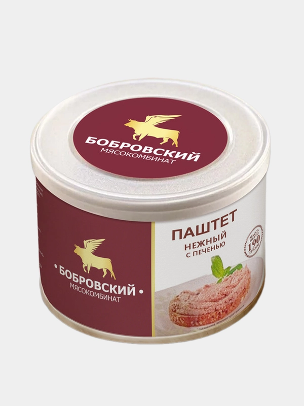 Паштет нежный с печенью Бобровский, 190 грамм