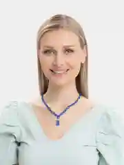 Голубой ожерелье с подвеской мишка, цепочка с мишкой