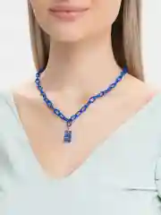 Голубой ожерелье с подвеской мишка, цепочка с мишкой