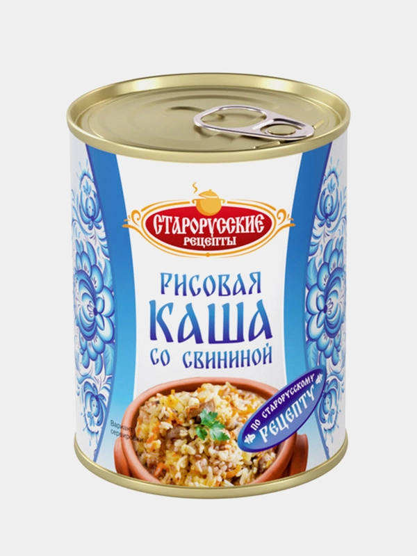 Каша рисовая со свининой Старорусские рецепты, 340 грамм