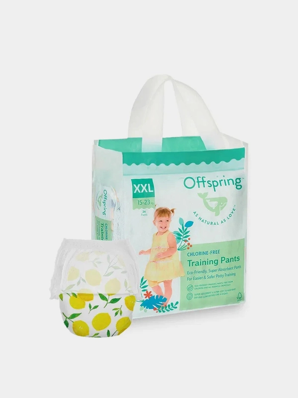 Трусики-подгузники Offspring, расцветка "Лимоны", XXL, 15-23 кг, 24 штуки