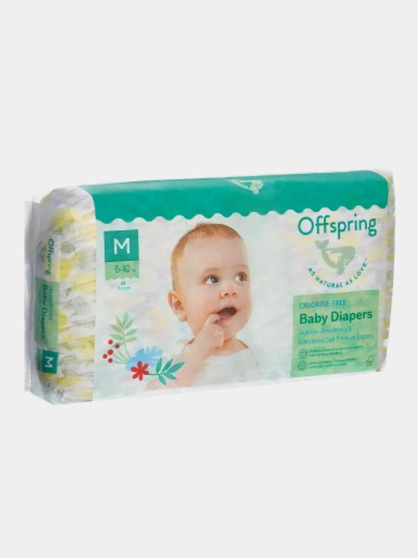 Подгузники Offspring, расцветка "Лимоны", M, 6-10 кг, 42 штуки