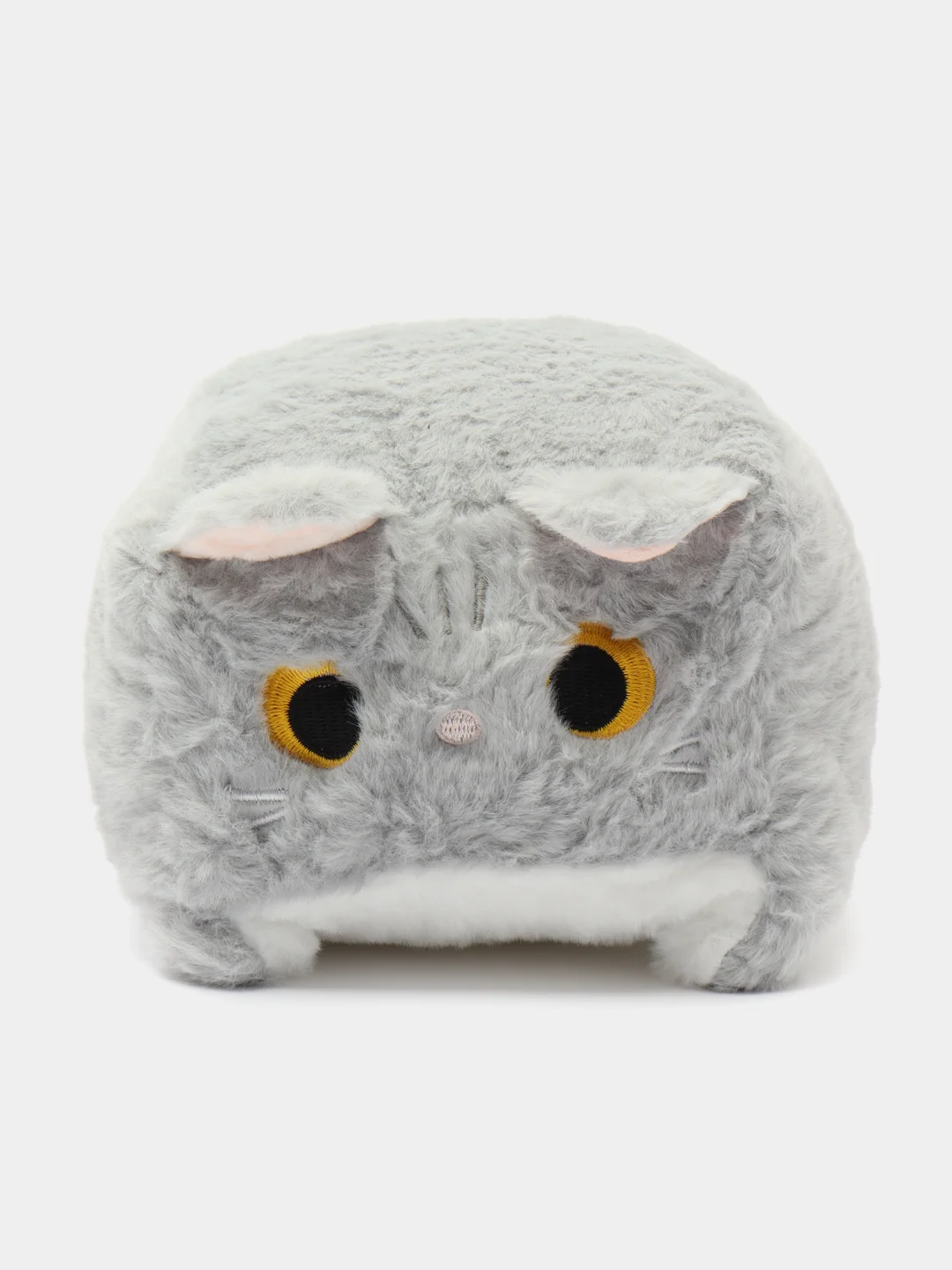 Серый мягкая игрушка "Котенок куб", квадратный, кубо кот, кот подушка, мягкая игрушка