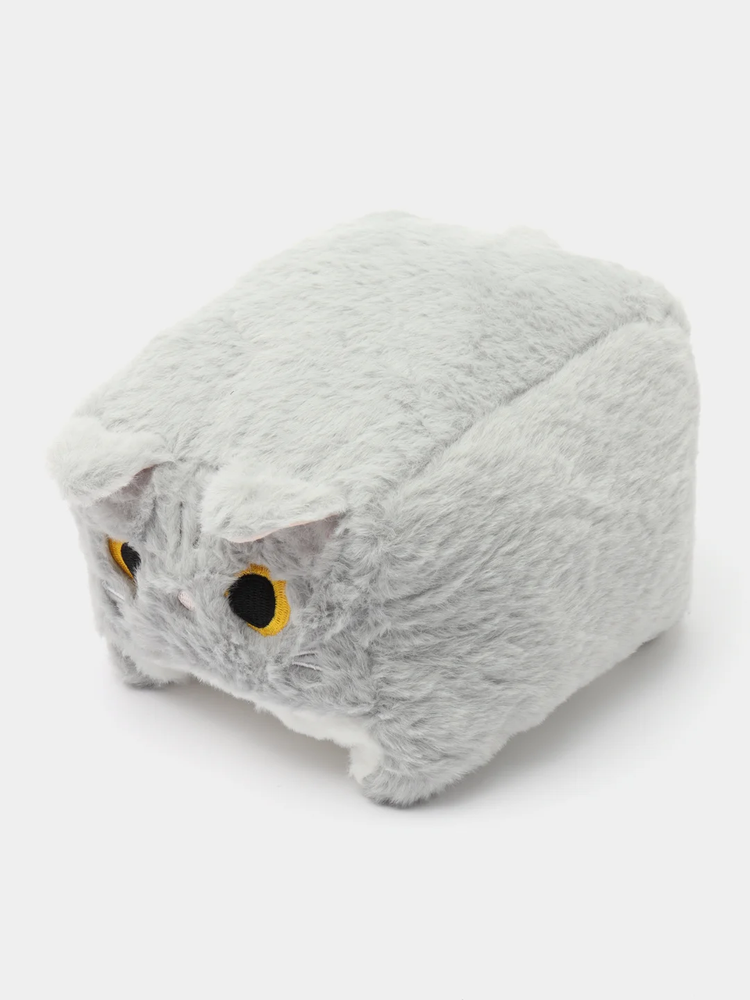 Серый мягкая игрушка "Котенок куб", квадратный, кубо кот, кот подушка, мягкая игрушка