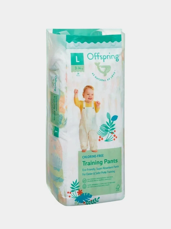 Трусики-подгузники Offspring, расцветка "Лес", L, 9-14 кг, 36 штук