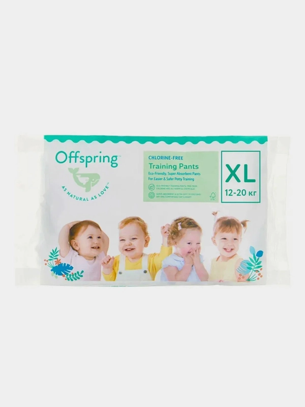 Трусики-подгузники Offspring,Travel pack, XL, 12-20 кг, 3 штуки, 3 расцветки