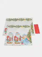 Прозрачный пакет новогодний, фольгированный, подарочный, с бантом