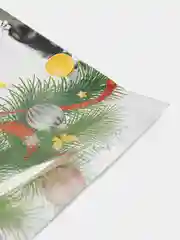 Прозрачный пакет новогодний, фольгированный, подарочный, с бантом