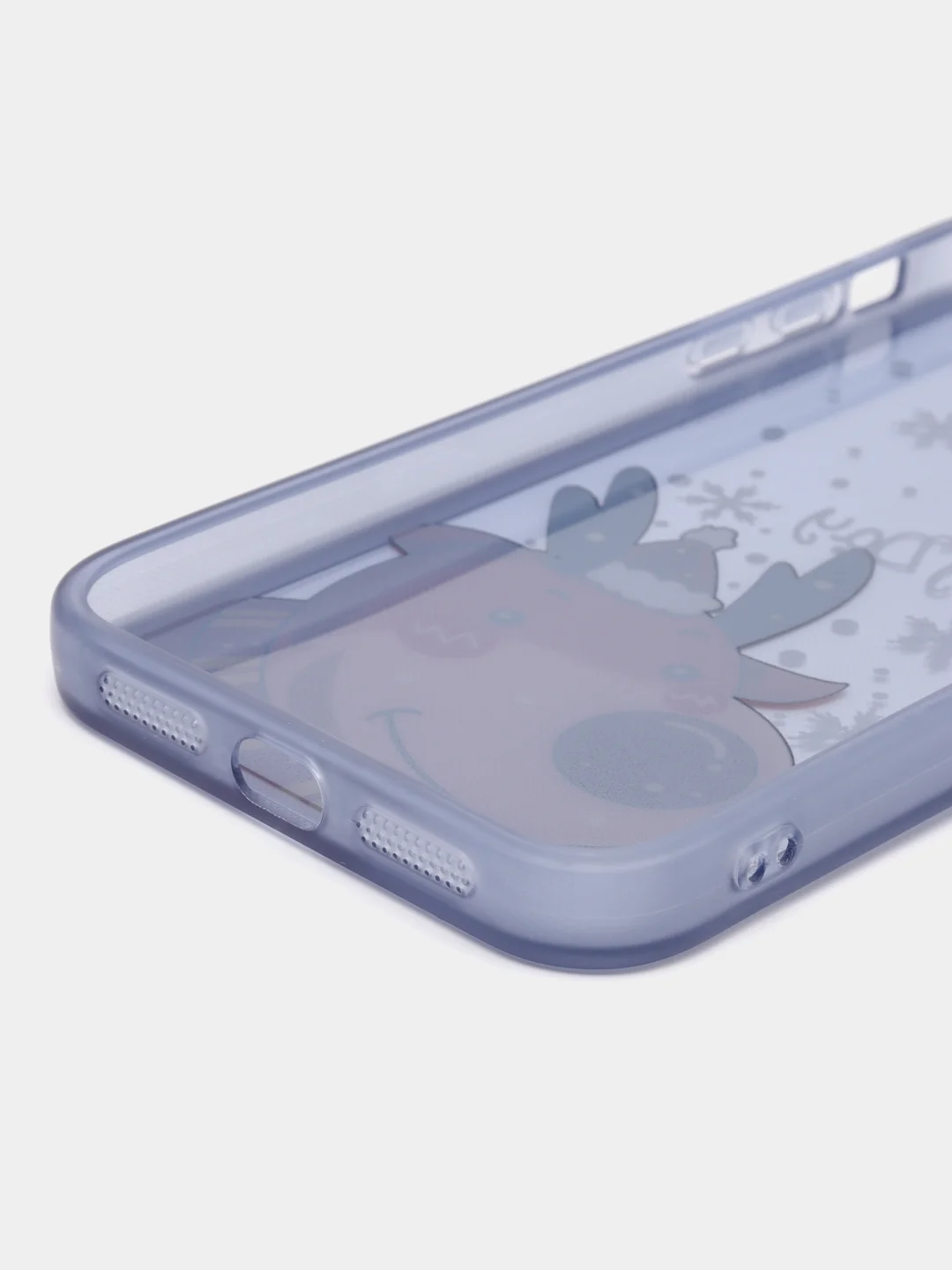 Голубой чехол для iPhone 11, 12, 13, 14, 15, Pro Max, Plus, с новогодним принтом, прозрачный
