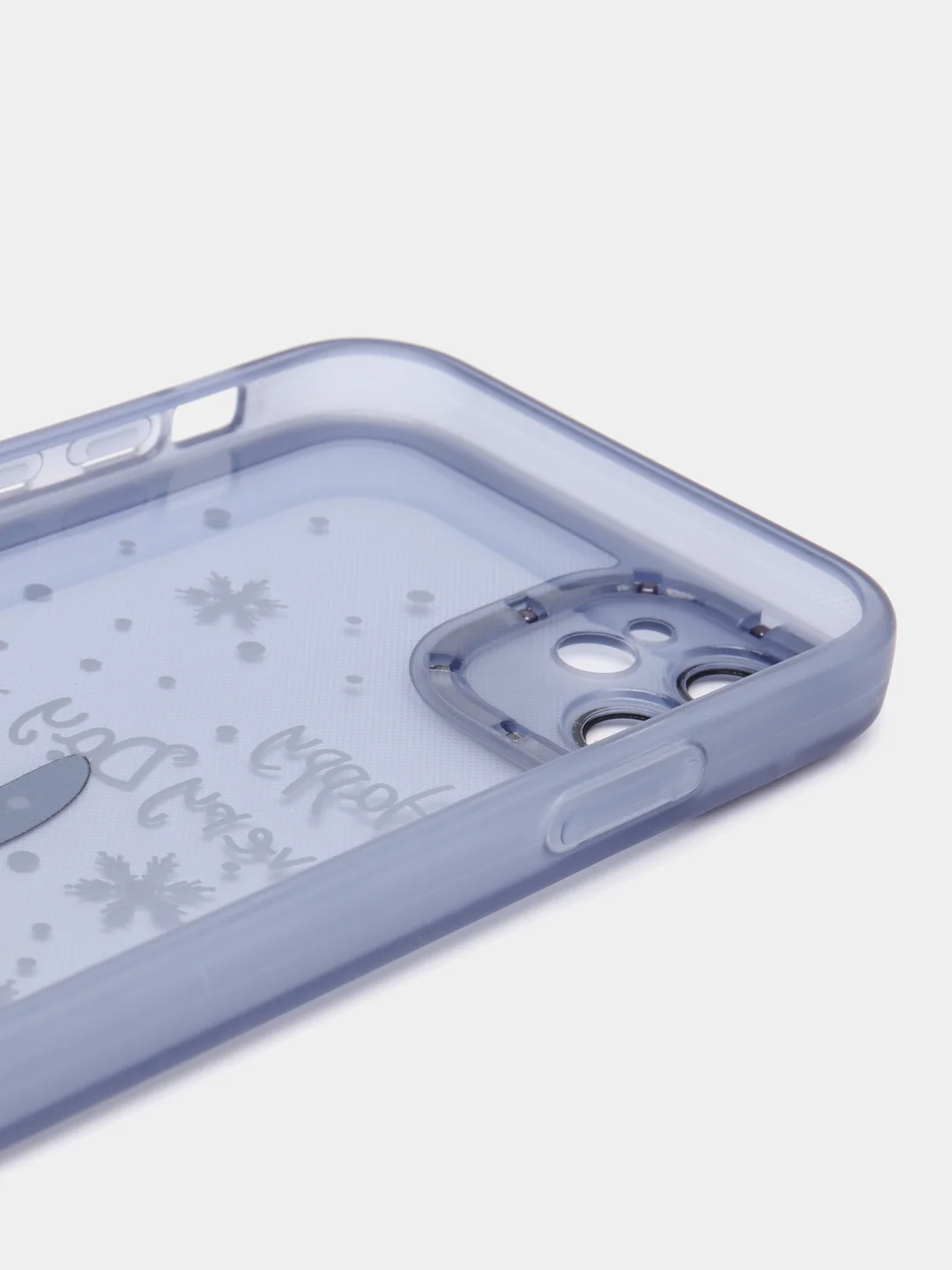 Голубой чехол для iPhone 11, 12, 13, 14, 15, Pro Max, Plus, с новогодним принтом, прозрачный