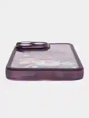 Фиолетовый чехол для iPhone 11, 12, 13, 14, 15, Pro Max, Plus, с новогодним принтом, прозрачный