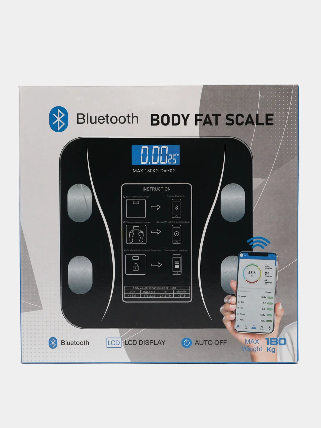 Розовый умные весы напольные, электронные, диагностические, Bluetooth