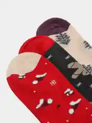 Зеленый носки женские, с новогодним принтом, унисекс