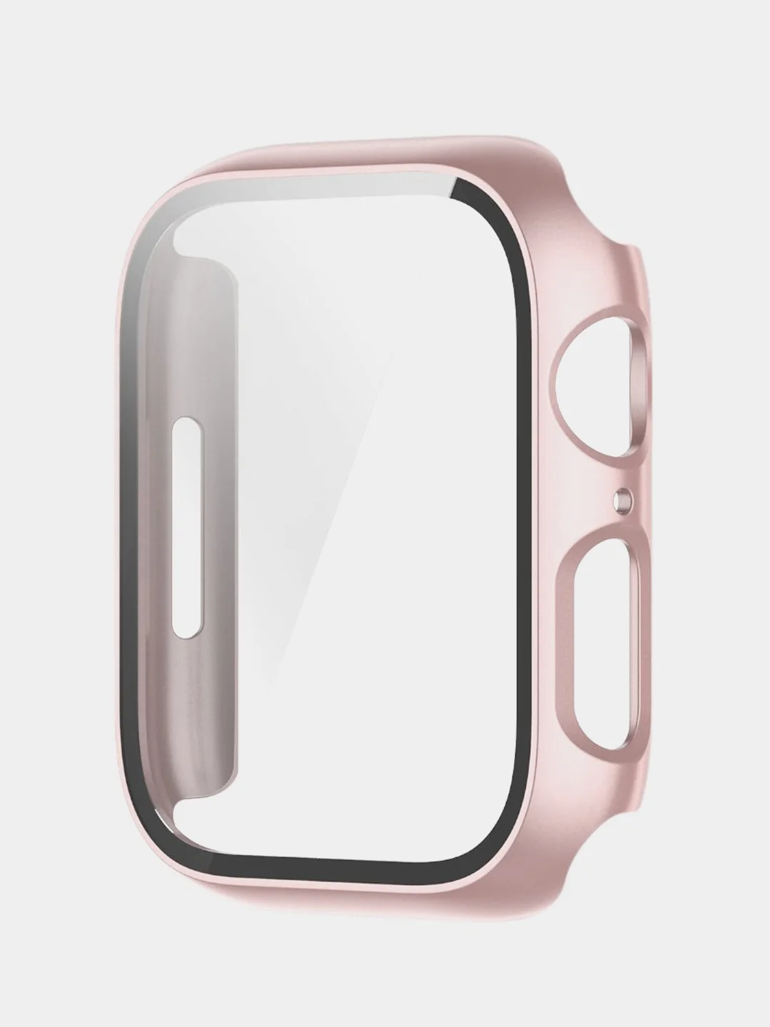 Розовый бампер с защитным стеклом для Apple Watch 41 45 мм 7 series чехол