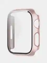 Розовый бампер с защитным стеклом для Apple Watch 41  45 мм 7 series чехол