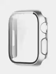 Серебряный бампер с защитным стеклом для Apple Watch 41  45 мм 7 series чехол