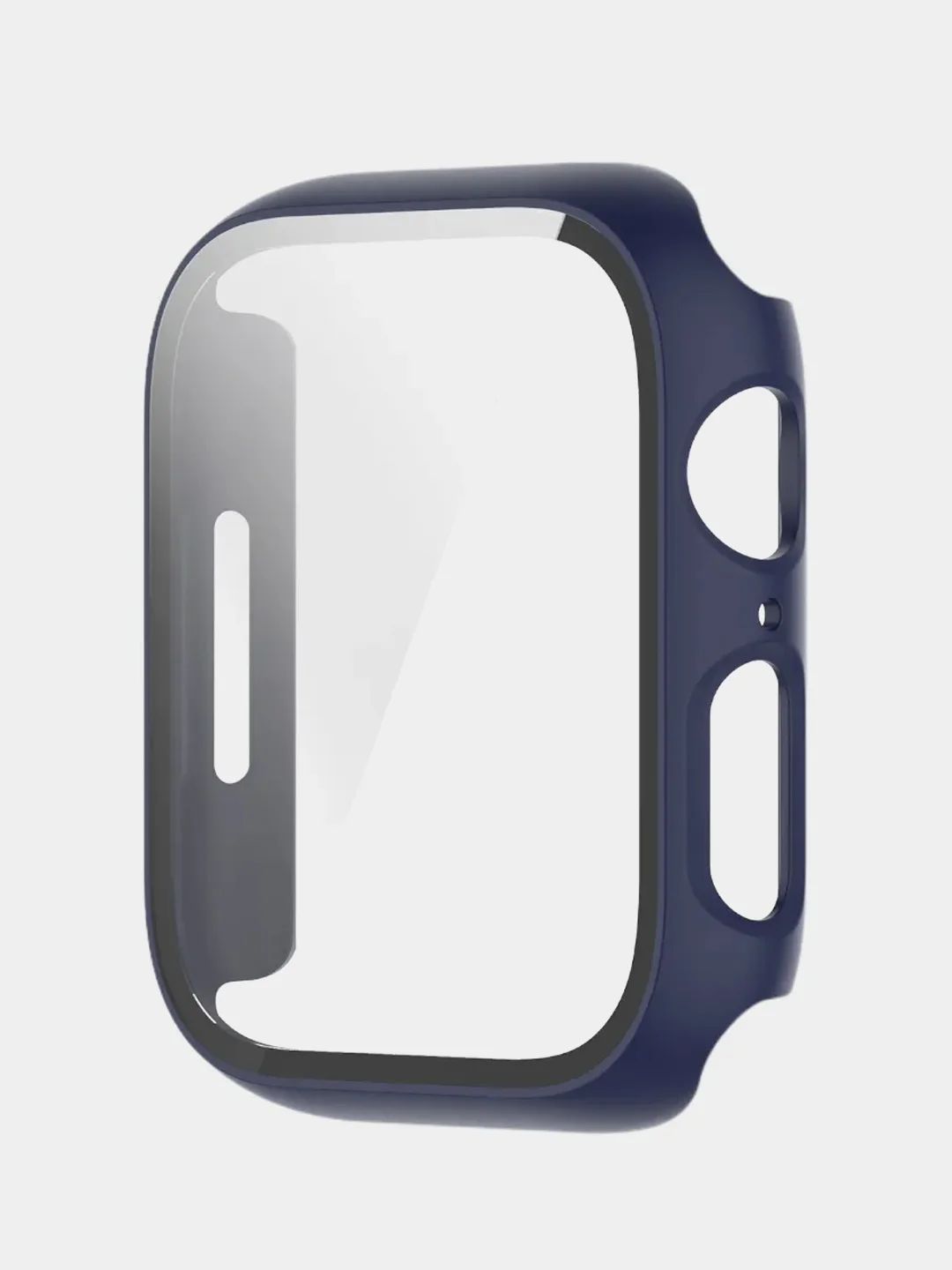 Темно-синий бампер с защитным стеклом для Apple Watch 41 45 мм 7 series чехол