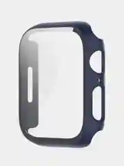 Темно-синий бампер с защитным стеклом для Apple Watch 41  45 мм 7 series чехол