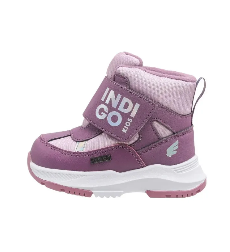 Фиолетовый ботинки детские INDIGO KIDS зимние с шерстяной подкладкой и мембраной