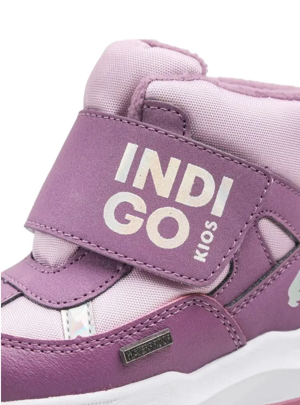 Фиолетовый ботинки детские INDIGO KIDS зимние с шерстяной подкладкой и мембраной