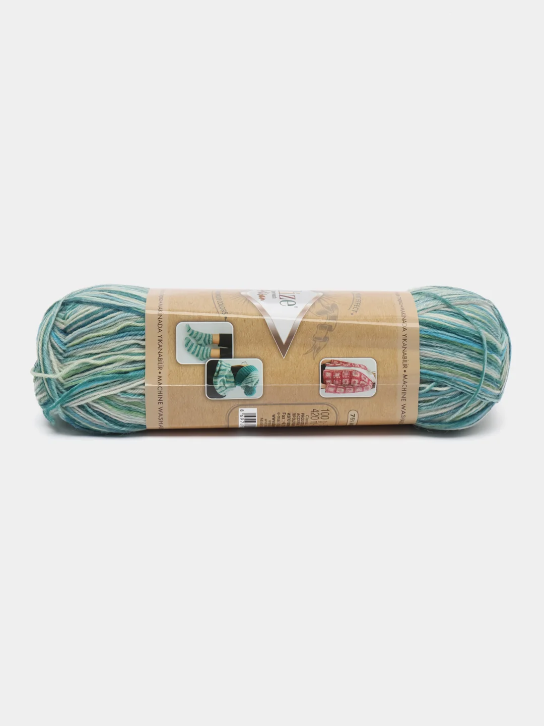 Бирюзовый пряжа Носочная Alize Superwash Artisan 75% шерсть, 25% полиамид, 100 г, 420 м