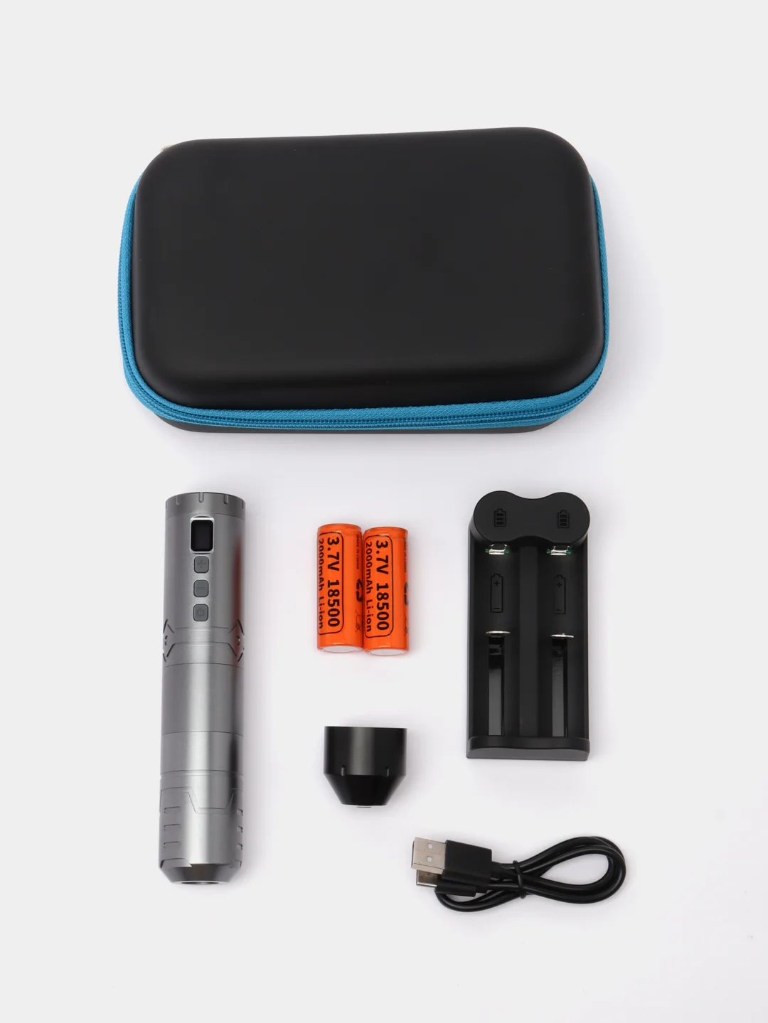 Серебряный беспроводная роторная машинка для тату и татуажа Big Wasp Arrow RTM-114 Wireless Pen