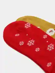 Красный носки женские, с новогодним принтом, унисекс
