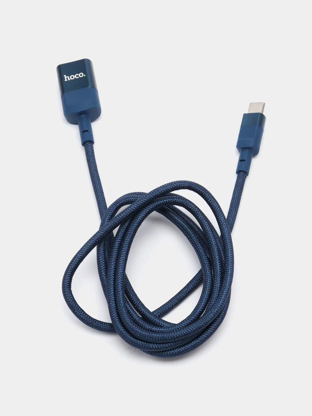 Синий переходник hoco U107 Type-C - USB f - USB 3.0 m, 3.0 A, адаптер переходник 1.2 м