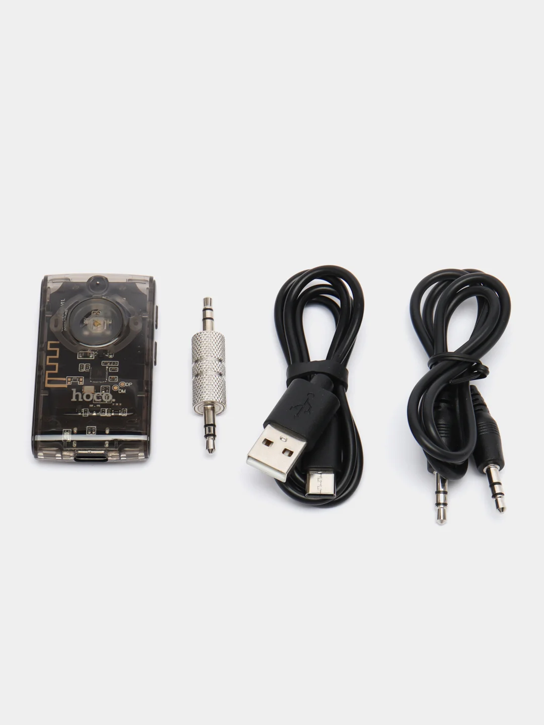 Черный aux, Bluetooth ресивер Hoco E66, автомобильный Bluetooth адаптер, c LED индикатором