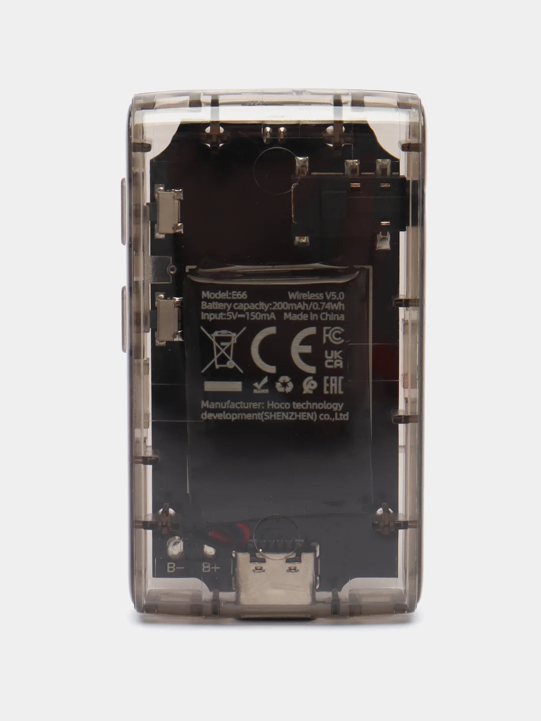 Черный aux, Bluetooth ресивер Hoco E66, автомобильный Bluetooth адаптер, c LED индикатором