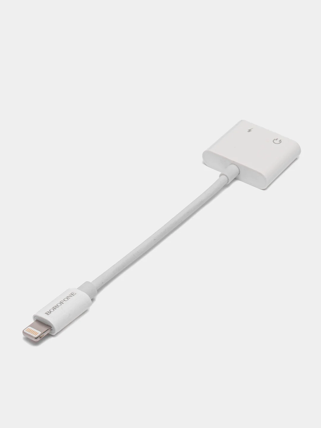 Белый аудио конвертер для iPhone, двойной Lightning, зарядка и аудио, BOROFONE BV11