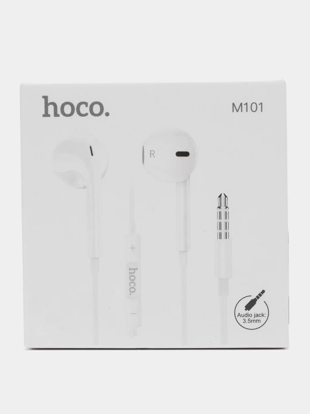 Белый проводные наушники вкладыши Hoco M101, Jack 3.5 мм, 1.2 м