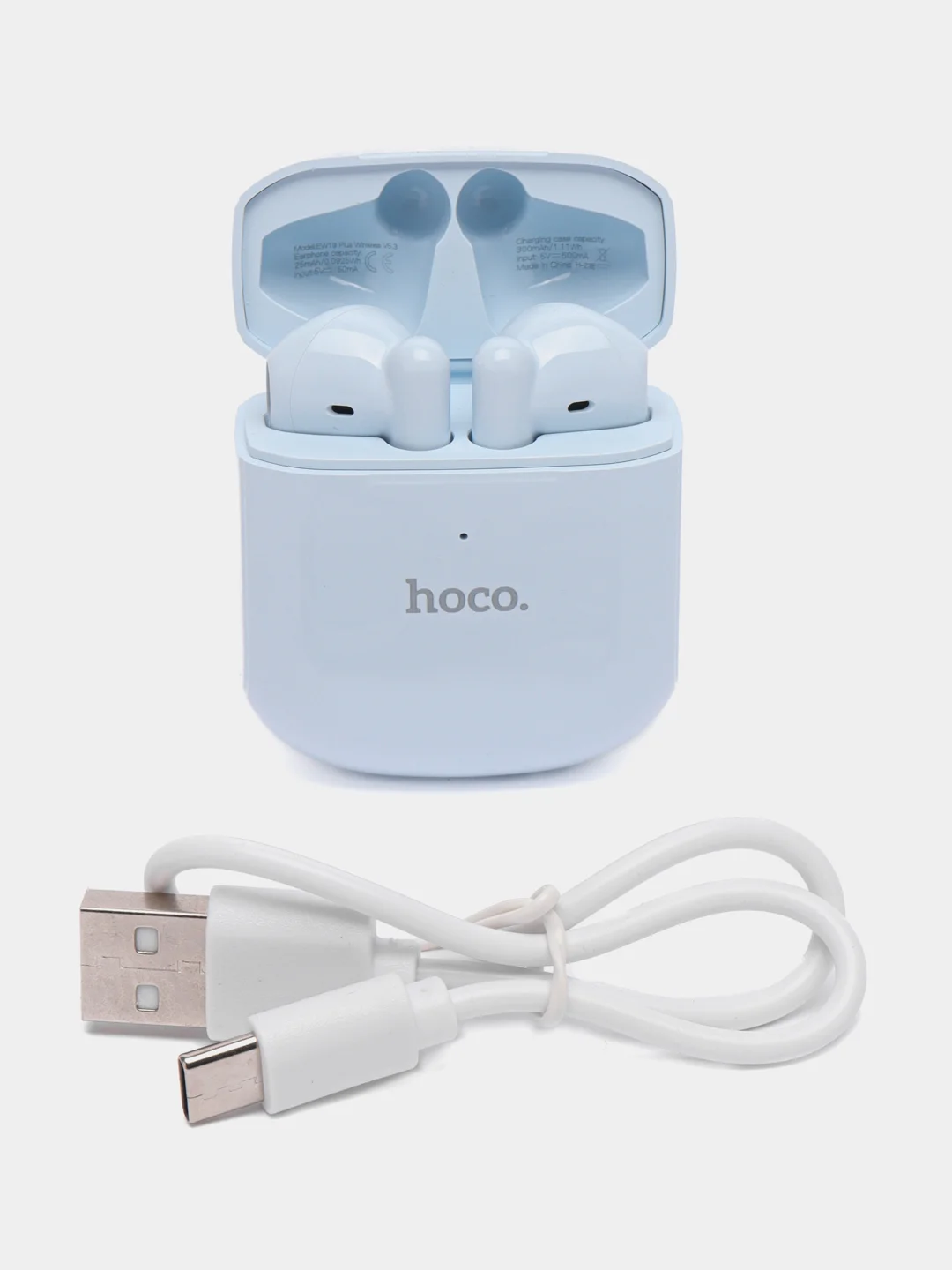 Небесно-голубой беспроводные Bluetooth стереонаушники Hoco EW19, с микрофоном