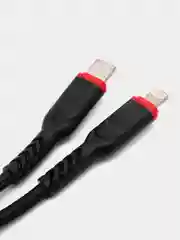 Черный кабель PD быстрая зарядка для Apple hoco X59 Lightning 20W, 3.0A, прочный гибкий кабель