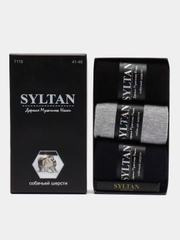 Термоноски лечебные мужские Syltan, собачья шерсть, 3 пары + мыло в коробке