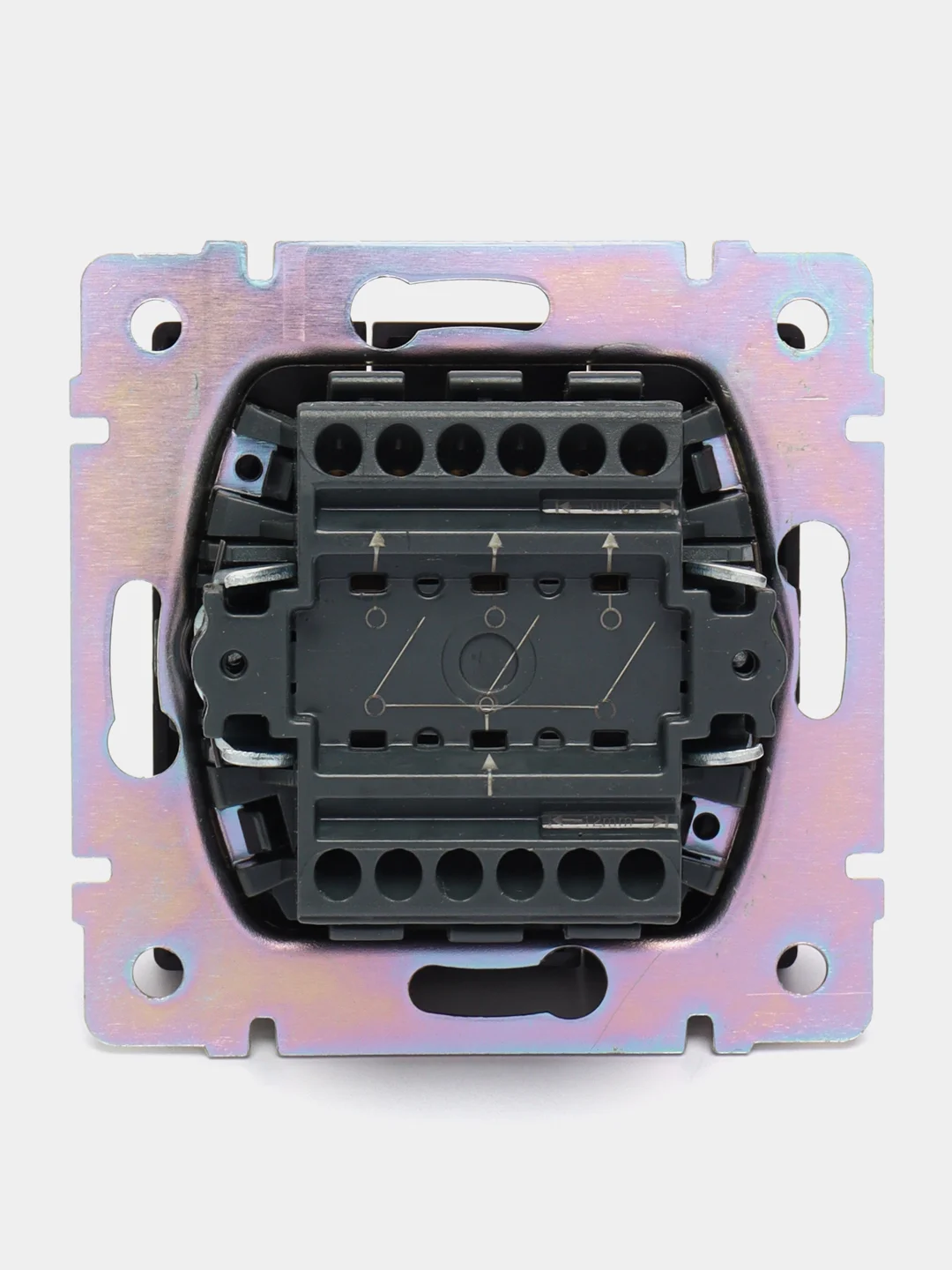 Выключатель трехклавишный черный матовый 10А механизм  Werkel WL08-SW-3G W1130008
