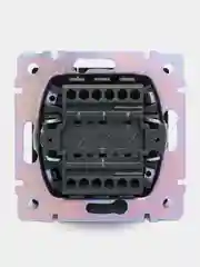Выключатель трехклавишный черный матовый 10А механизм  Werkel WL08-SW-3G W1130008