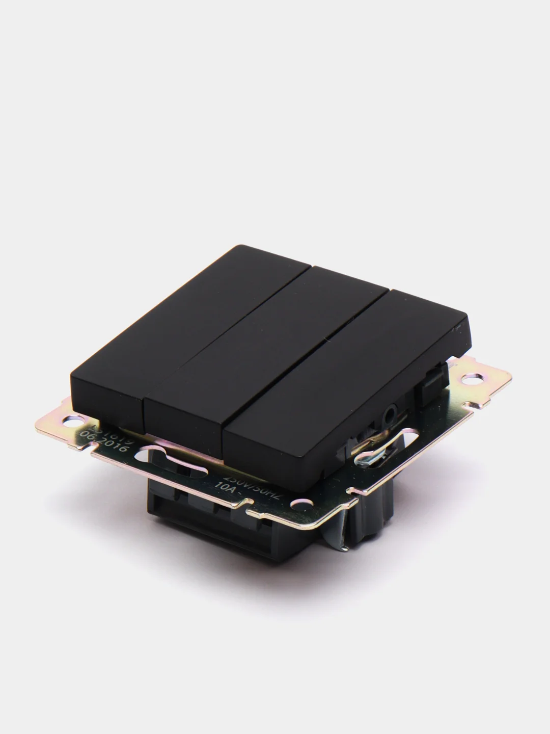 Выключатель трехклавишный черный матовый 10А механизм  Werkel WL08-SW-3G W1130008