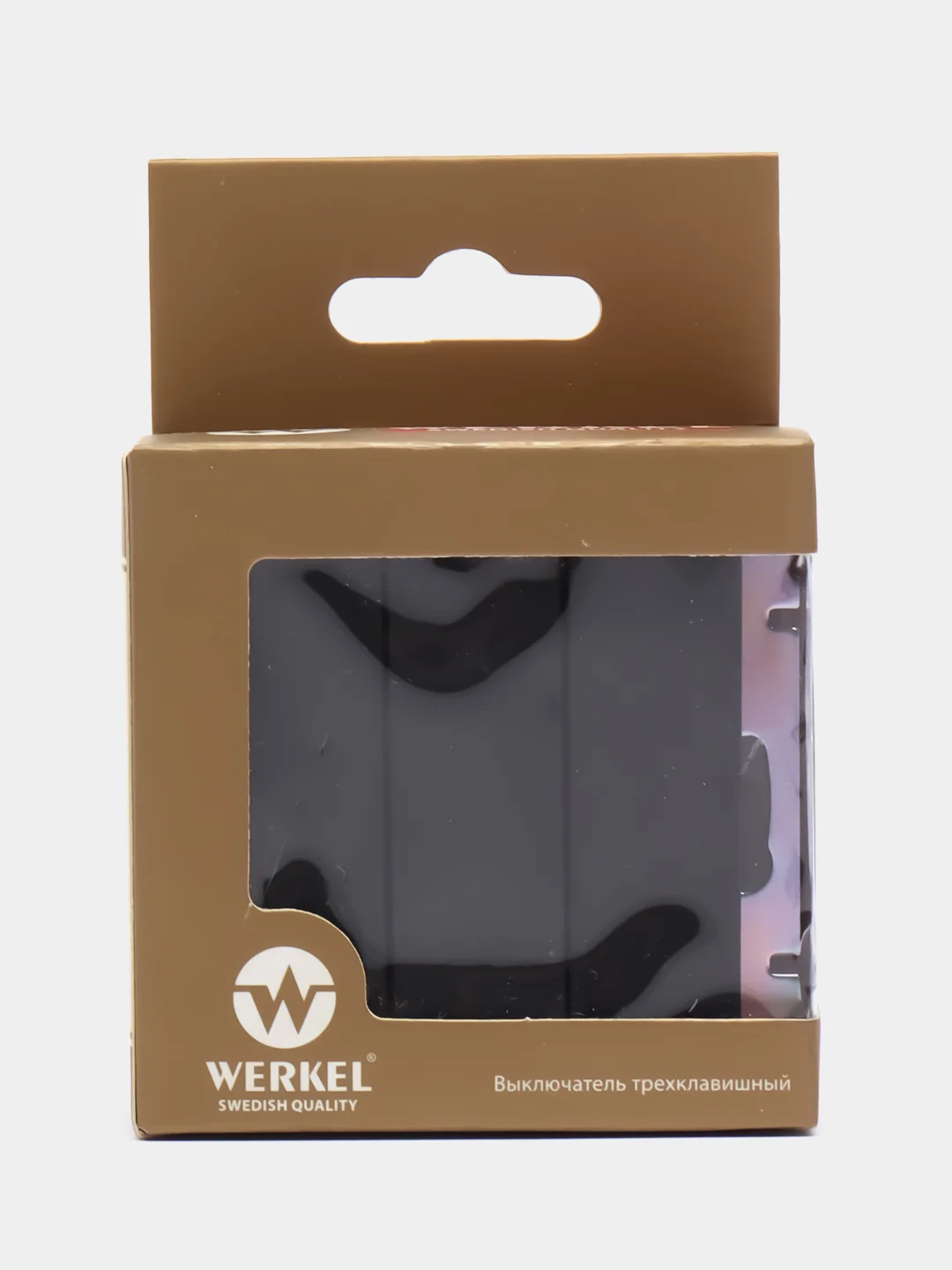 Выключатель трехклавишный черный матовый 10А механизм  Werkel WL08-SW-3G W1130008