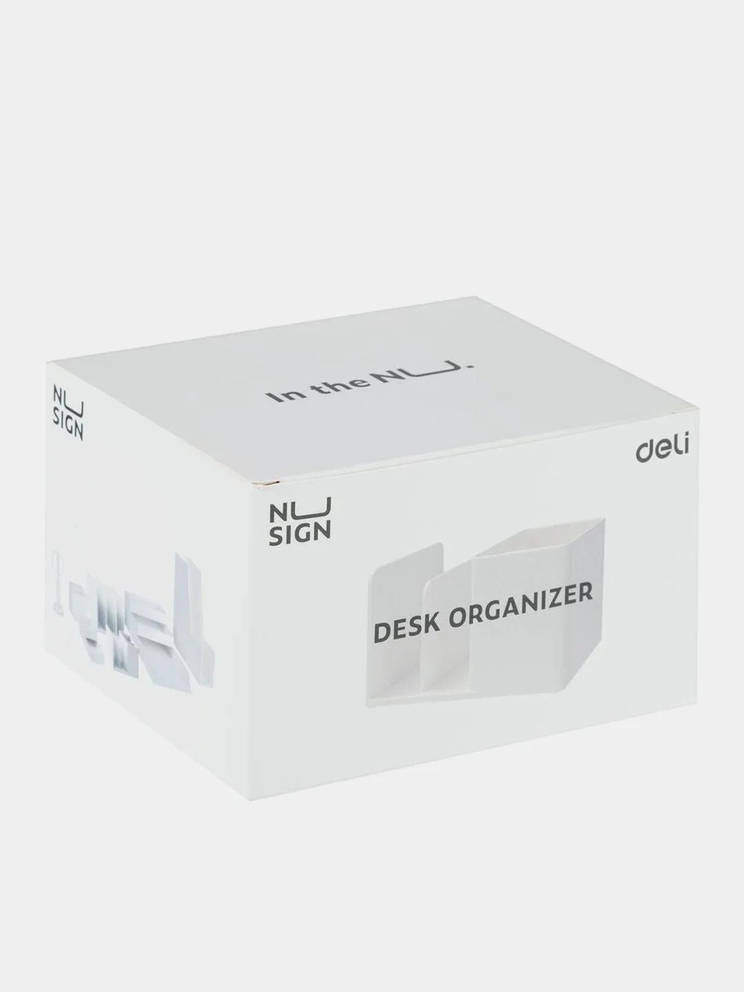 Подставка-органайзер Deli NuSign, 120х155х96 мм, 4 отделения, белый, 1 штука