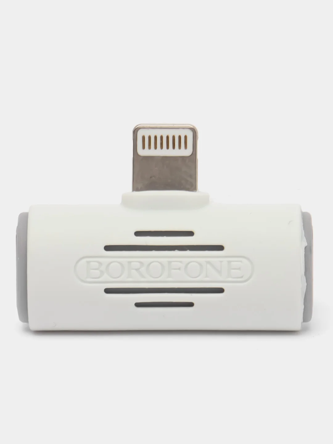 Белый переходник для iPhone зарядка с музыкой Borofone BV6, 8 pin - 2 х 8pin(f)