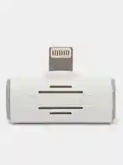 Белый переходник для iPhone зарядка с музыкой Borofone BV6, 8 pin - 2 х 8pin(f)