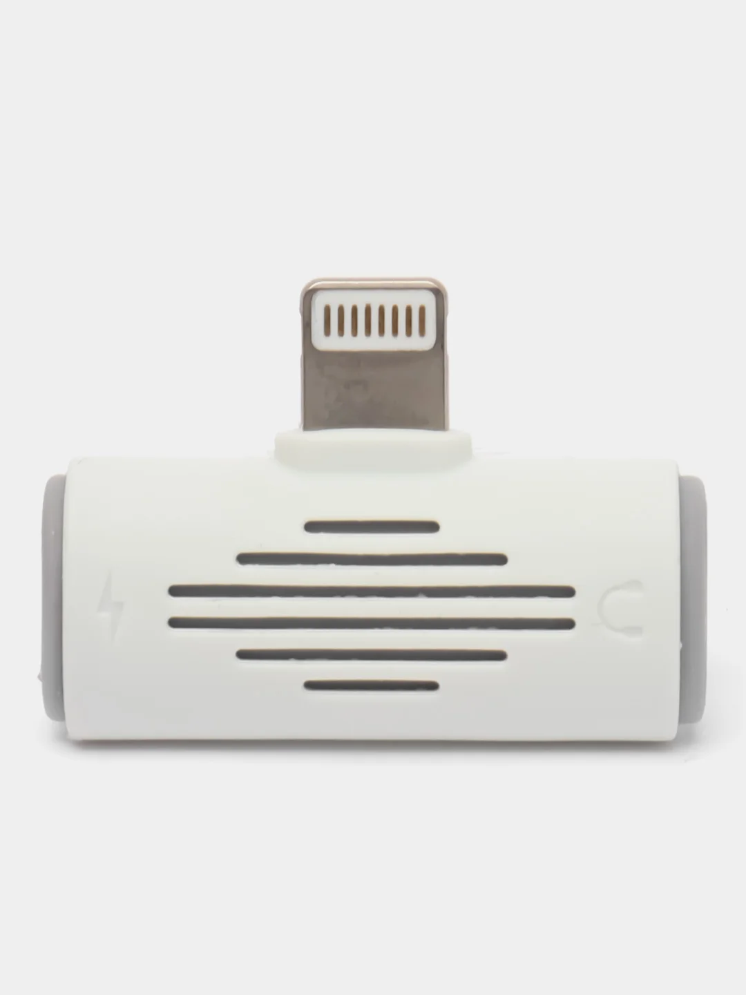Белый переходник для iPhone зарядка с музыкой Borofone BV6, 8 pin - 2 х 8pin(f)