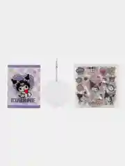 Черный подарочный набор "Kuromi and Melody" бокс, самонаборный брелок + значок